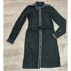 Brooks Brothers Blue Polka Dot Shirt Dress